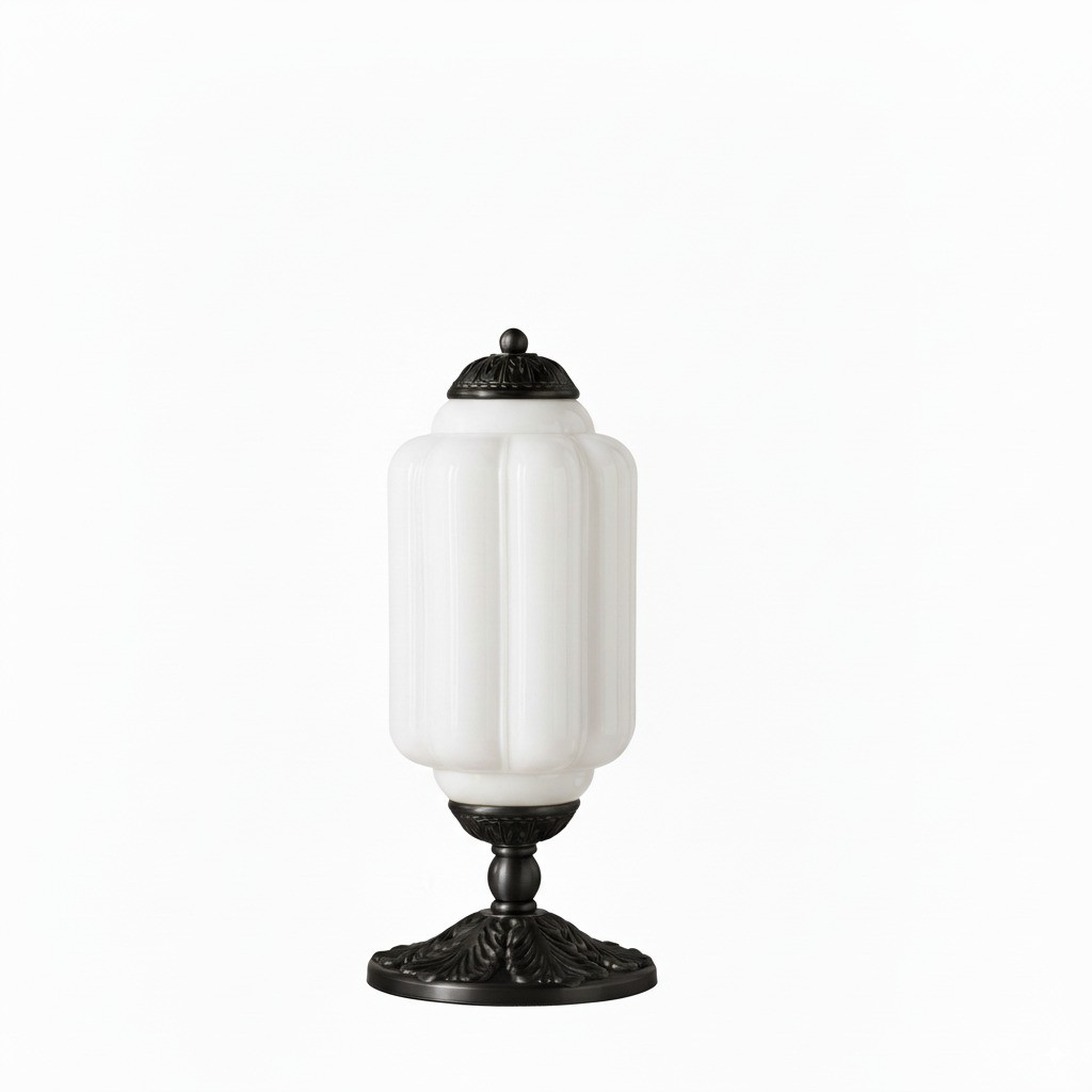 Vitt glas Eloise pumpa bordslampa variant