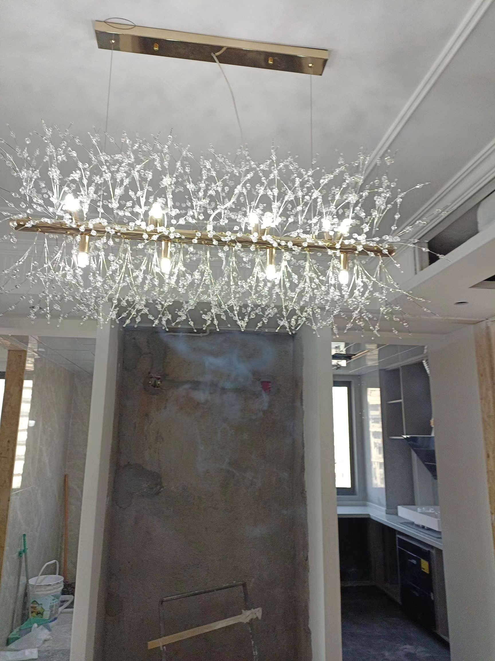 Modern Rectangular Crystal Fireworks Chandelier S15