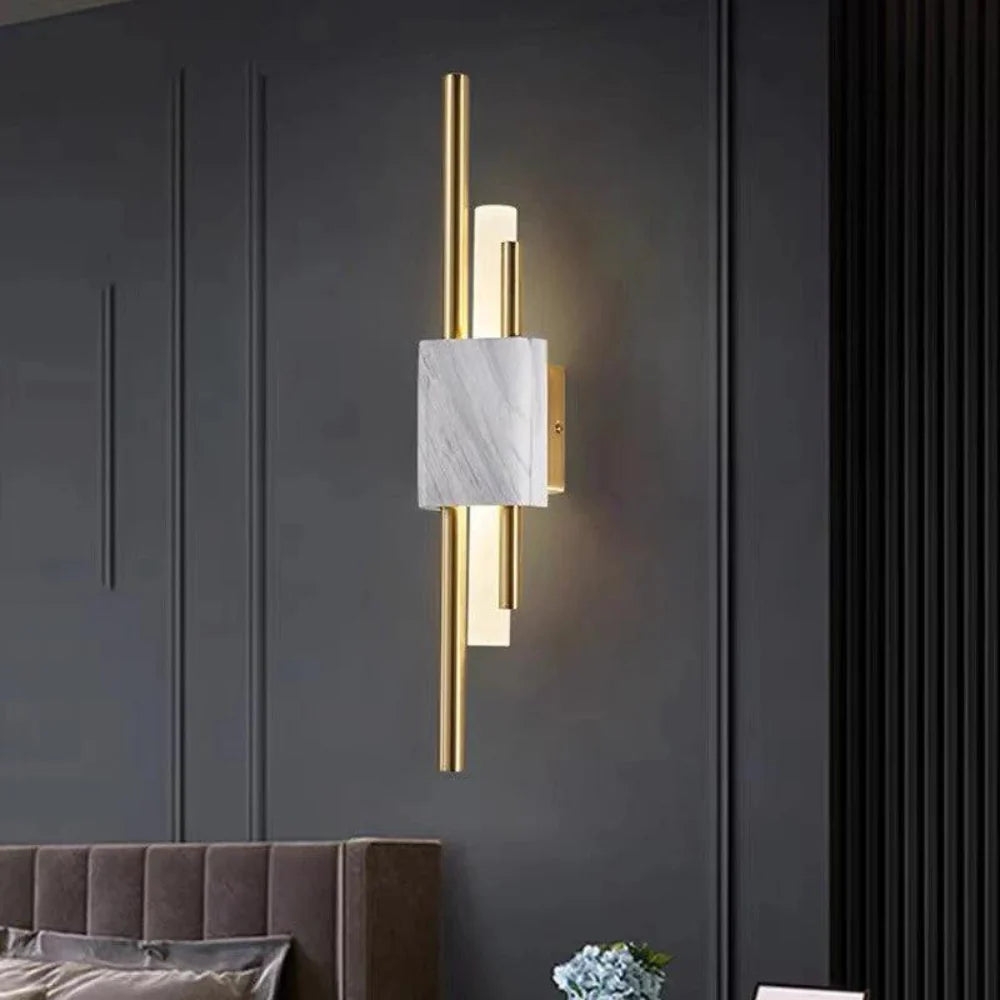 Refined Radiance Marble Accents Wall Light D787