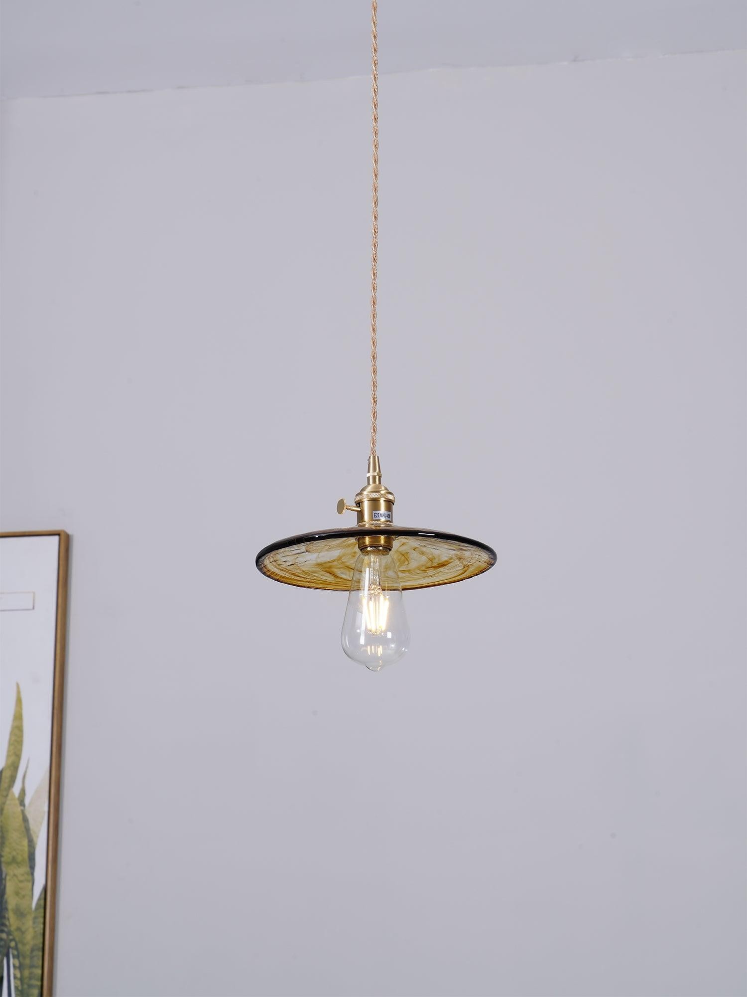 Brass Vintage Clear Glass Pendant Light M34