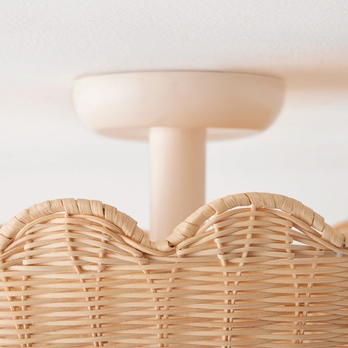 Olvara Rattan Bubble Flush Mount - Chic Ceiling Lamp for Home T205