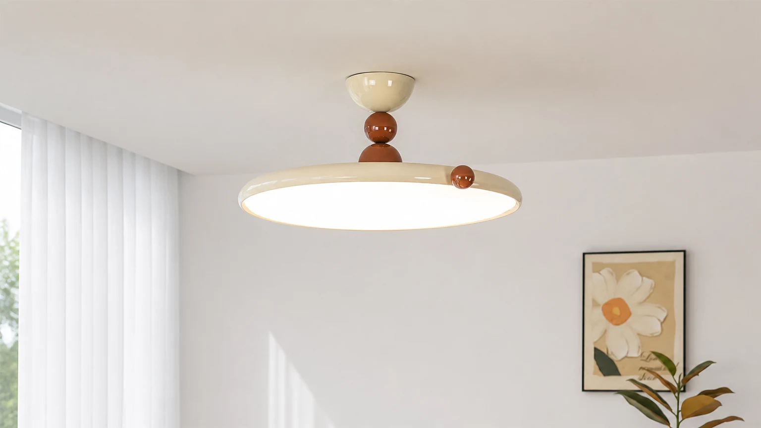 Okrągła lampa sufitowa M235 w stylu francuskim w stylu retro w ciepłym wnętrzu
