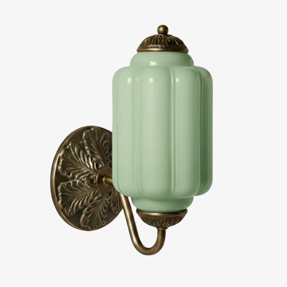 Eloise Brass Wall Sconce – Elegant Milk Glass Vintage Lighting T290
