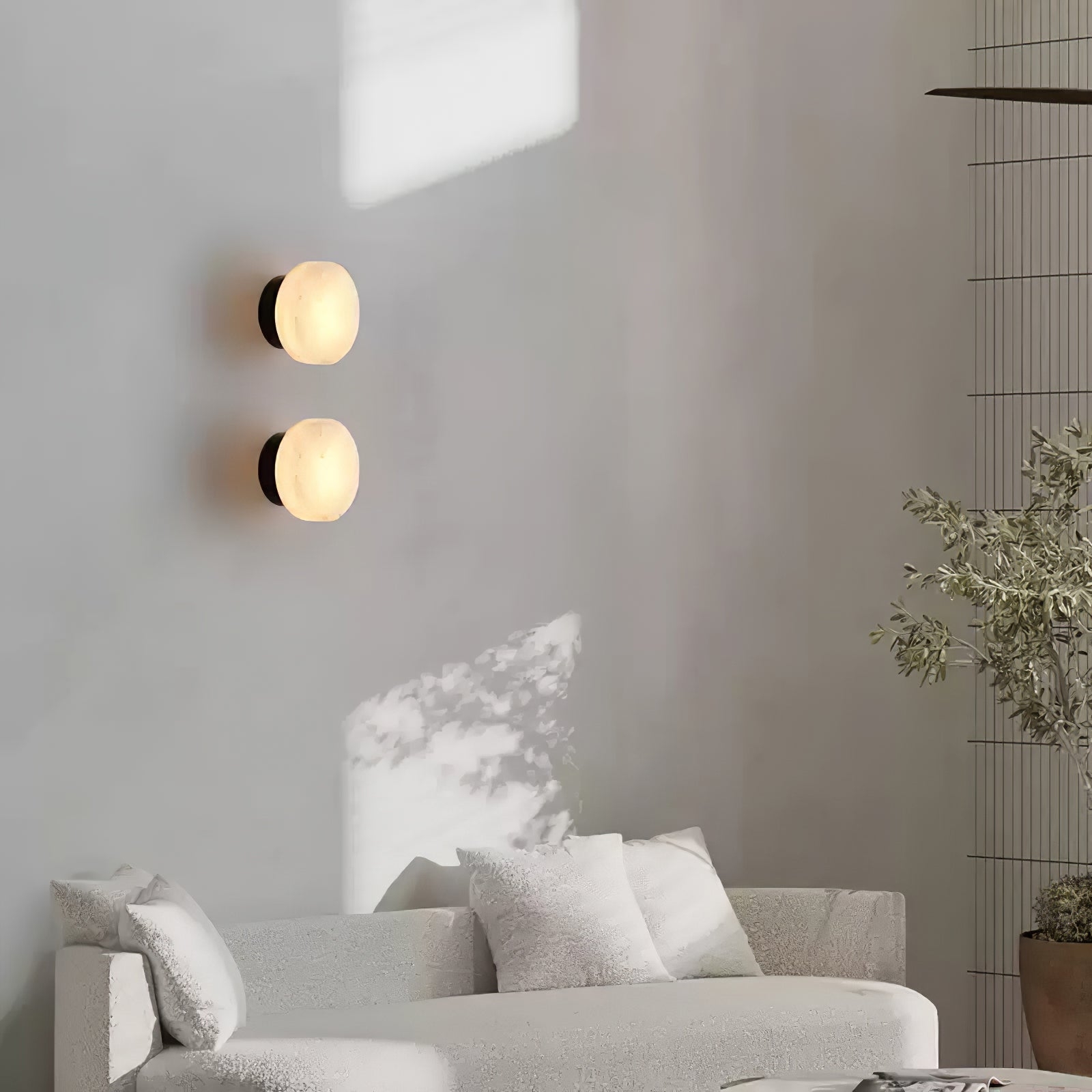 Cylindrical Alabaster Wall Light D399