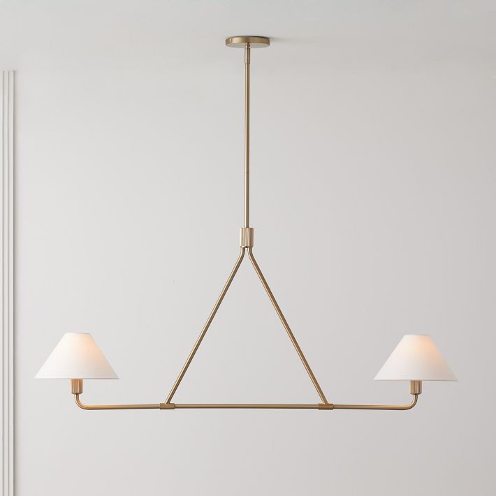 Diora Sleek Metal & Fabric Chandelier for Dining Room T038