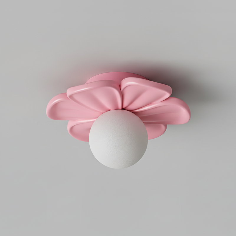 Cream Bloom Flower Ceiling Lamp D408