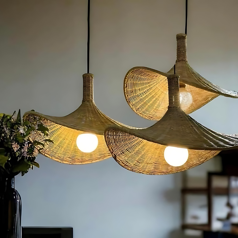 Rustic Raphia Charm Rattan Light D834