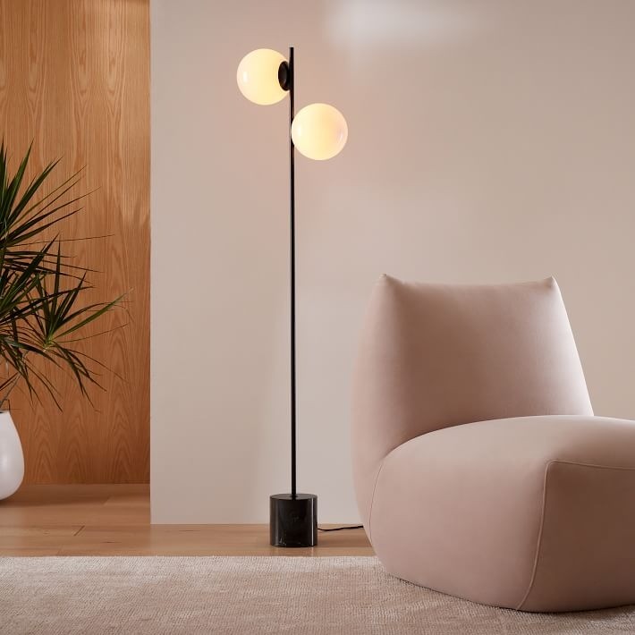 Brina Glass Multi-Light Floor Lamp - Modern Standing Light with Elegance T255