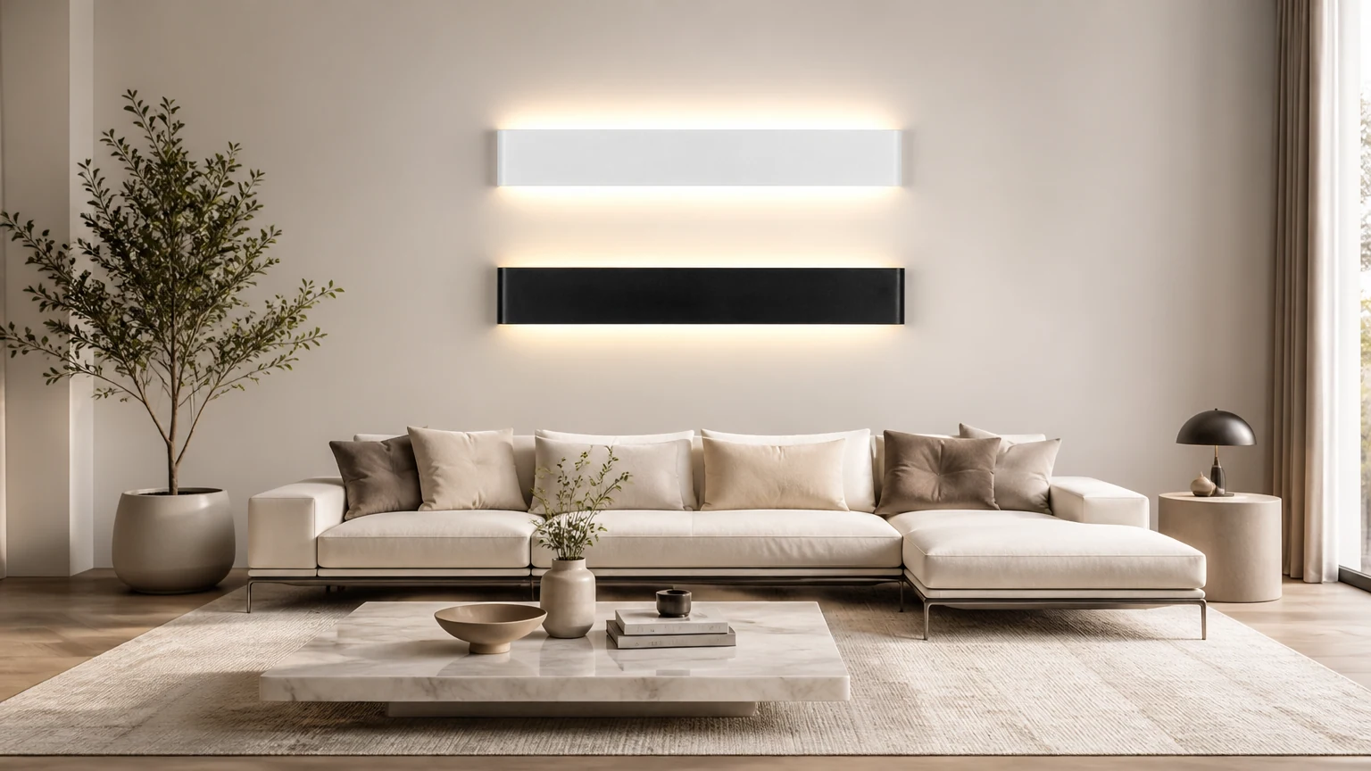 Lampada da parete SIMIG LED Sleek installata in un interno moderno