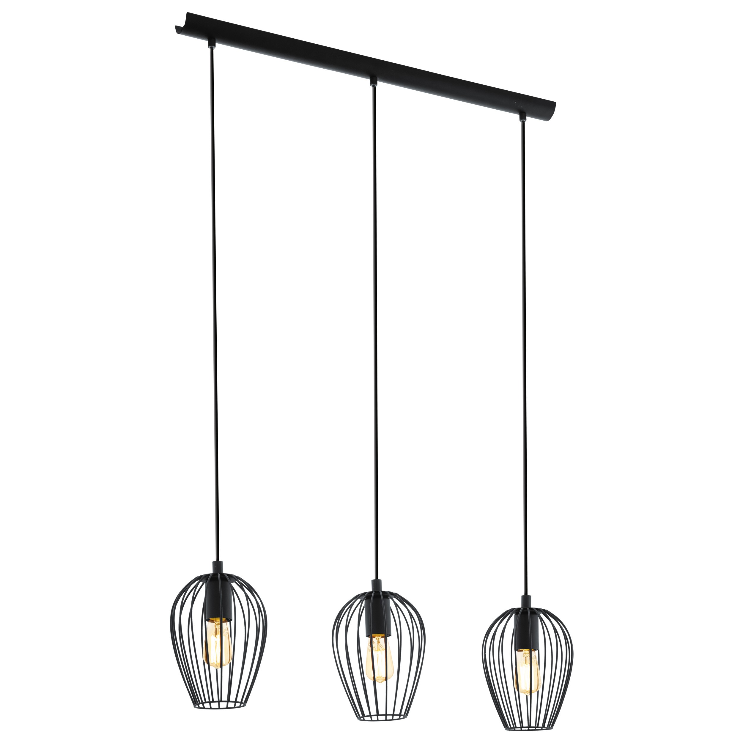 Black Large Vintage Wire Cage Pendant Lamp S68