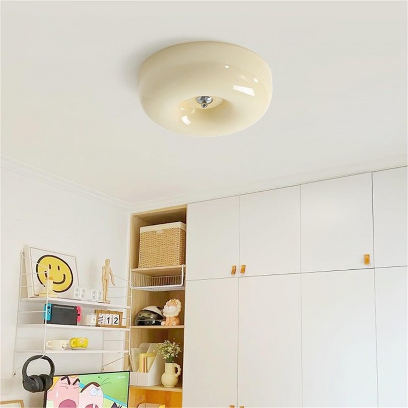 Bauhaus Glass Cream Pudding Ceiling Lamp S151
