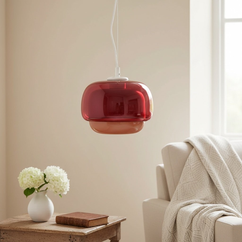 Clinco Modern Mushroom Pendant Light - Colored Glass Hanging Light T418