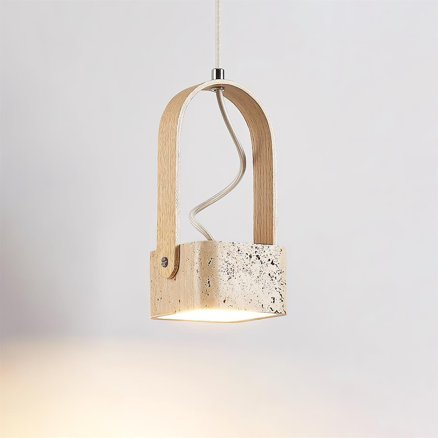 Geometric Yellow Travertine Pendant Lamp M368