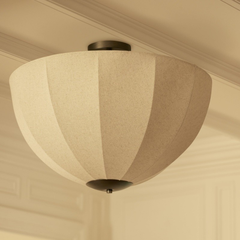 Lumarys Pendant / Flush Mount Lamp - Botanical-Inspired Linen Shade for Dining Area or Living Room T658