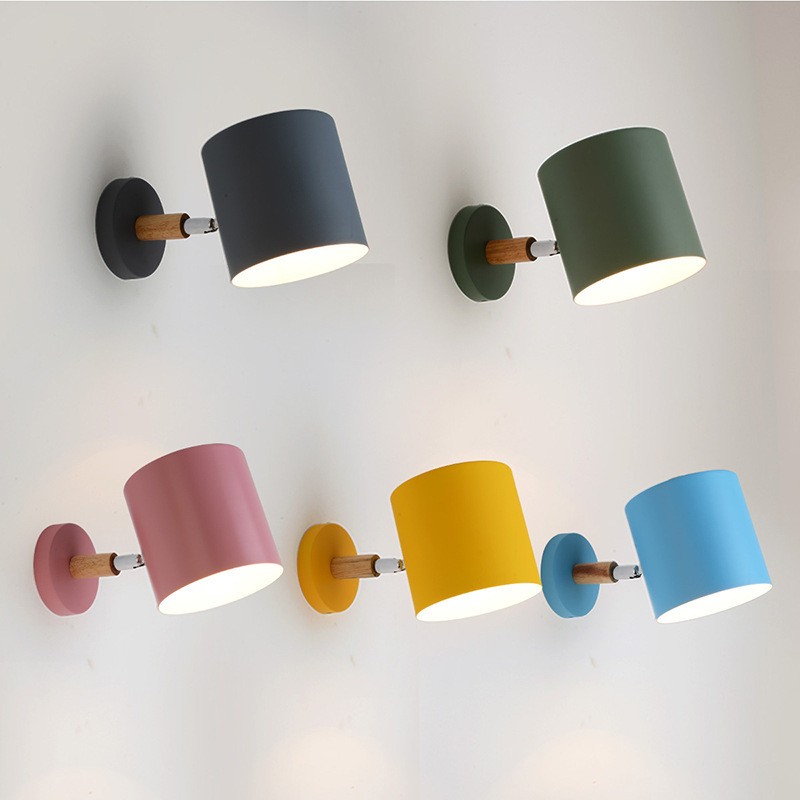 Nordic Macaron Cylinder Rotatable Wall Lamp S42