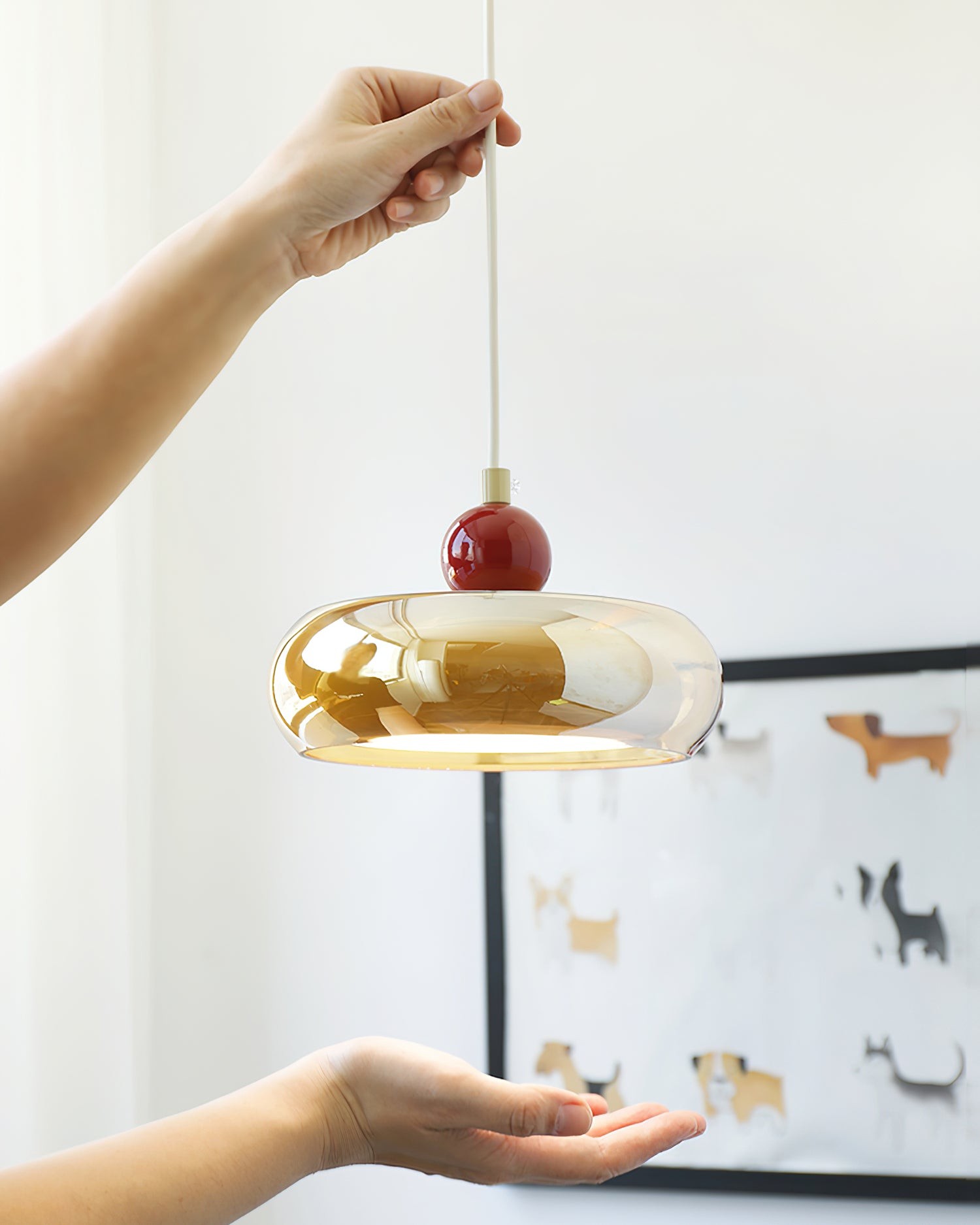 Cherry Shape Glass Pendant Lamp M206