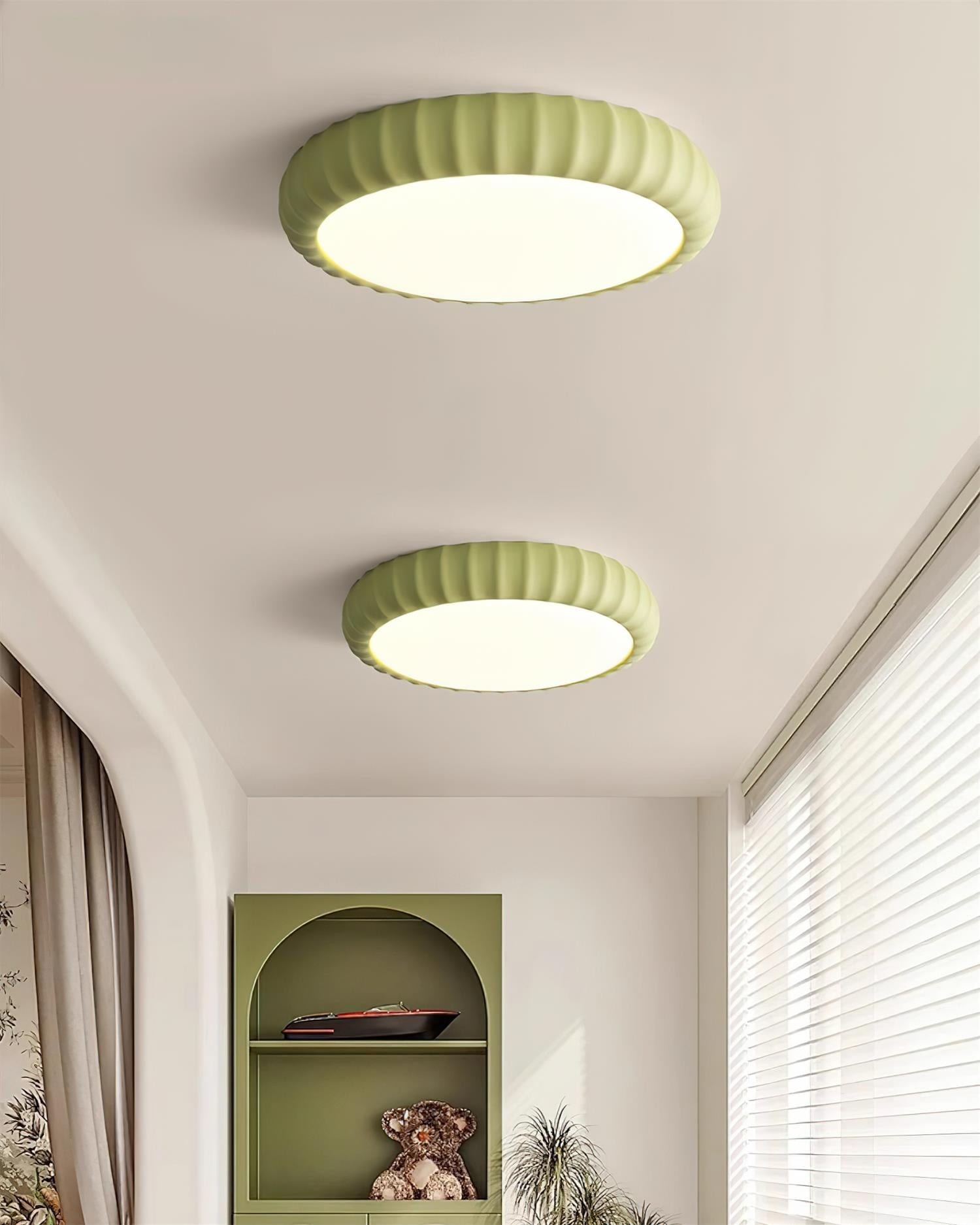 Simple Cream Style Wave Round Ceiling Light M247