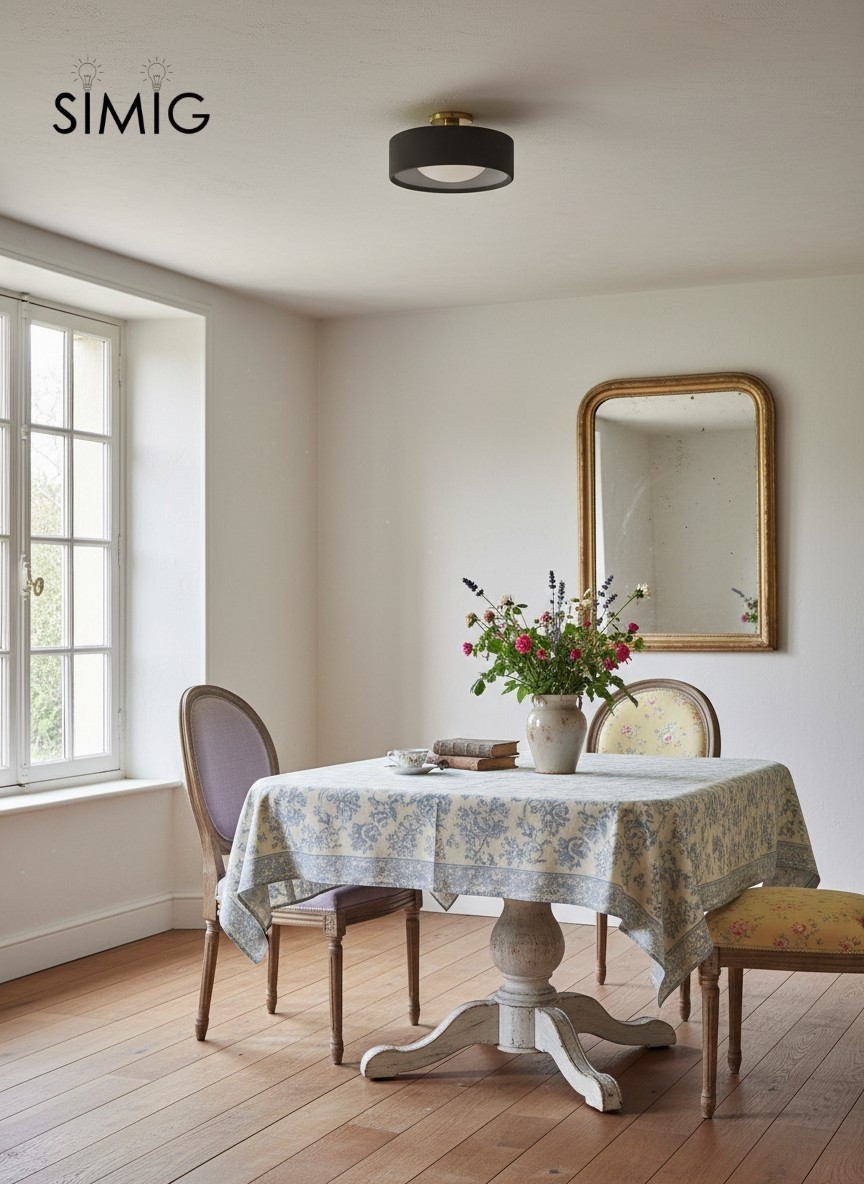 Cerova Elegant Round Porcelain Flush Mount Ceiling Light T165