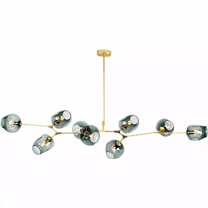 Asymmetrical Articulated Globe Branching Bubble Chandelier