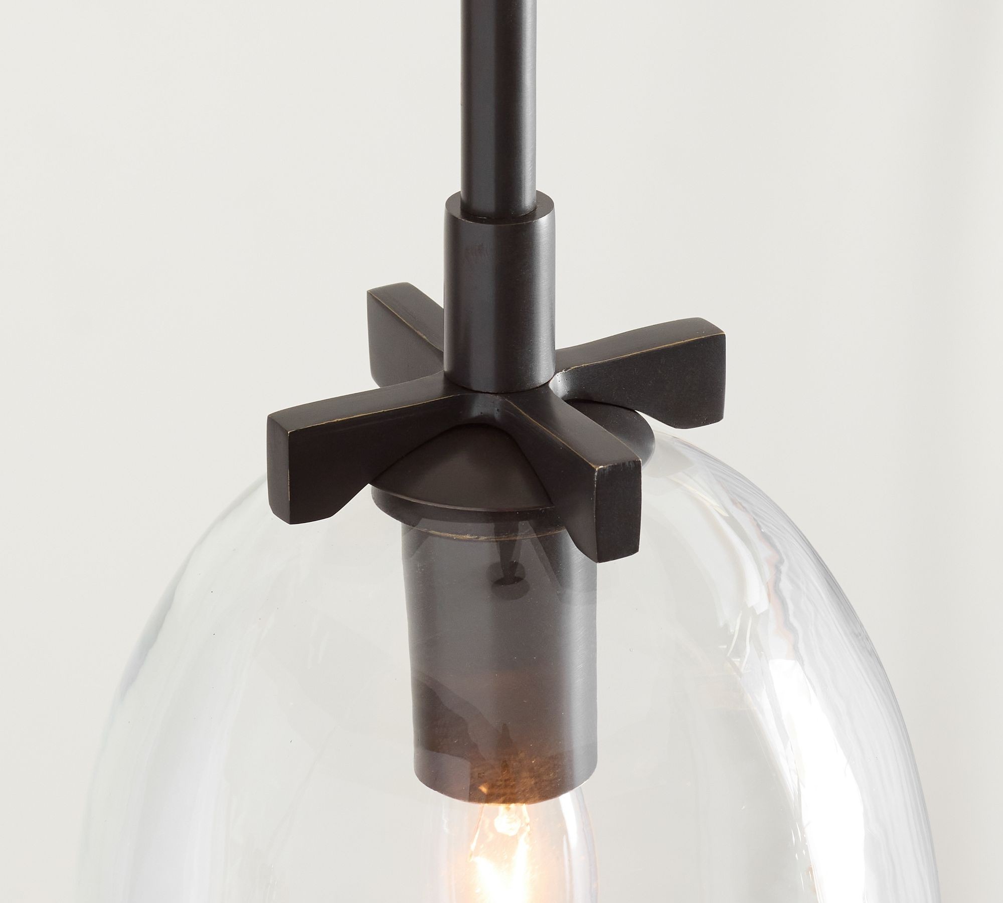 Auria Metal Brass Pendant Lighting - Vintage Finish with Glass Shade T002