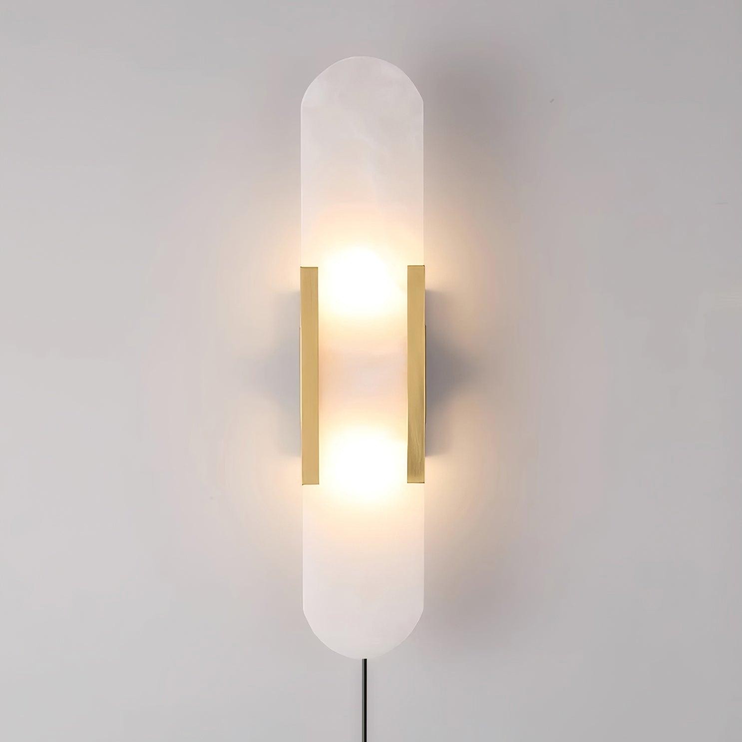 Alabaster Elongated Plug In Wall Lamp M237