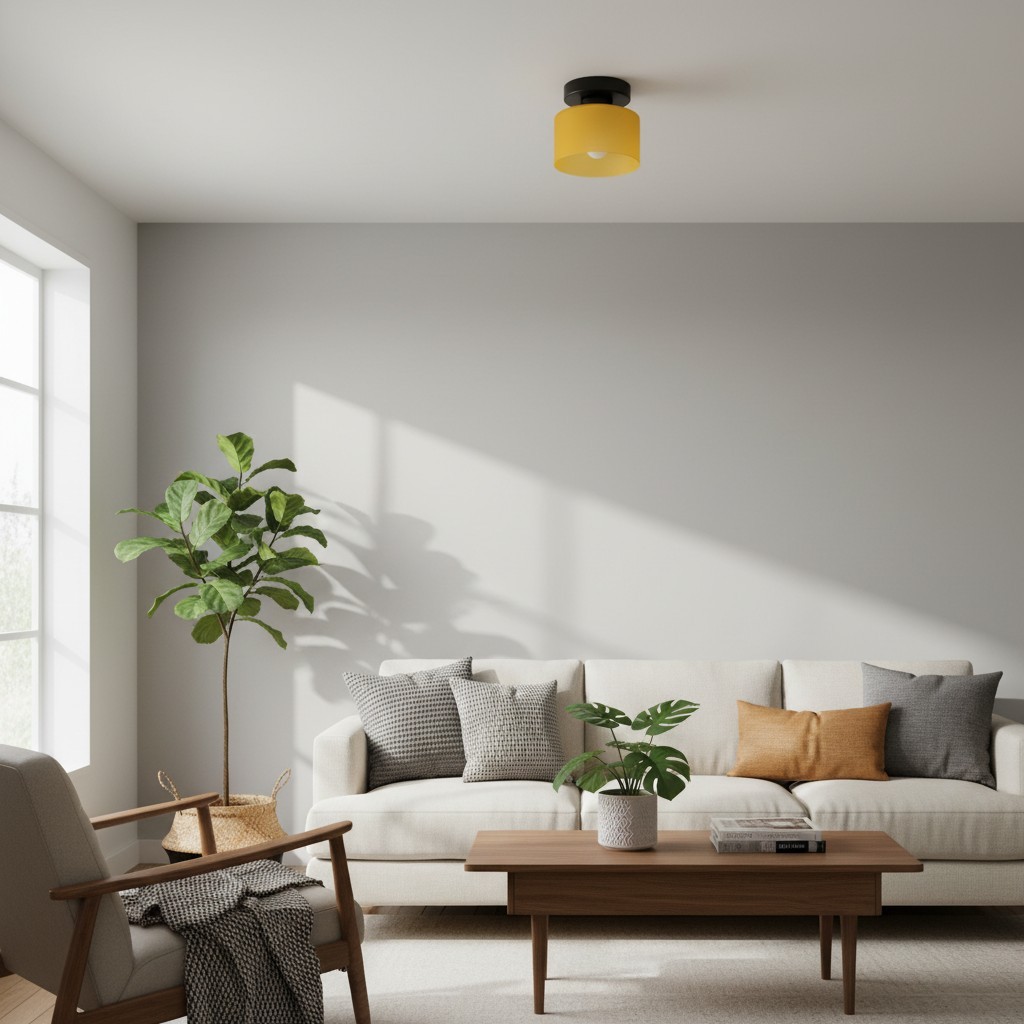 Moriglaze Sculptural Glass Shade Cylinder Ceiling Lamp - Modern Flush Mount Light for Entryway T551