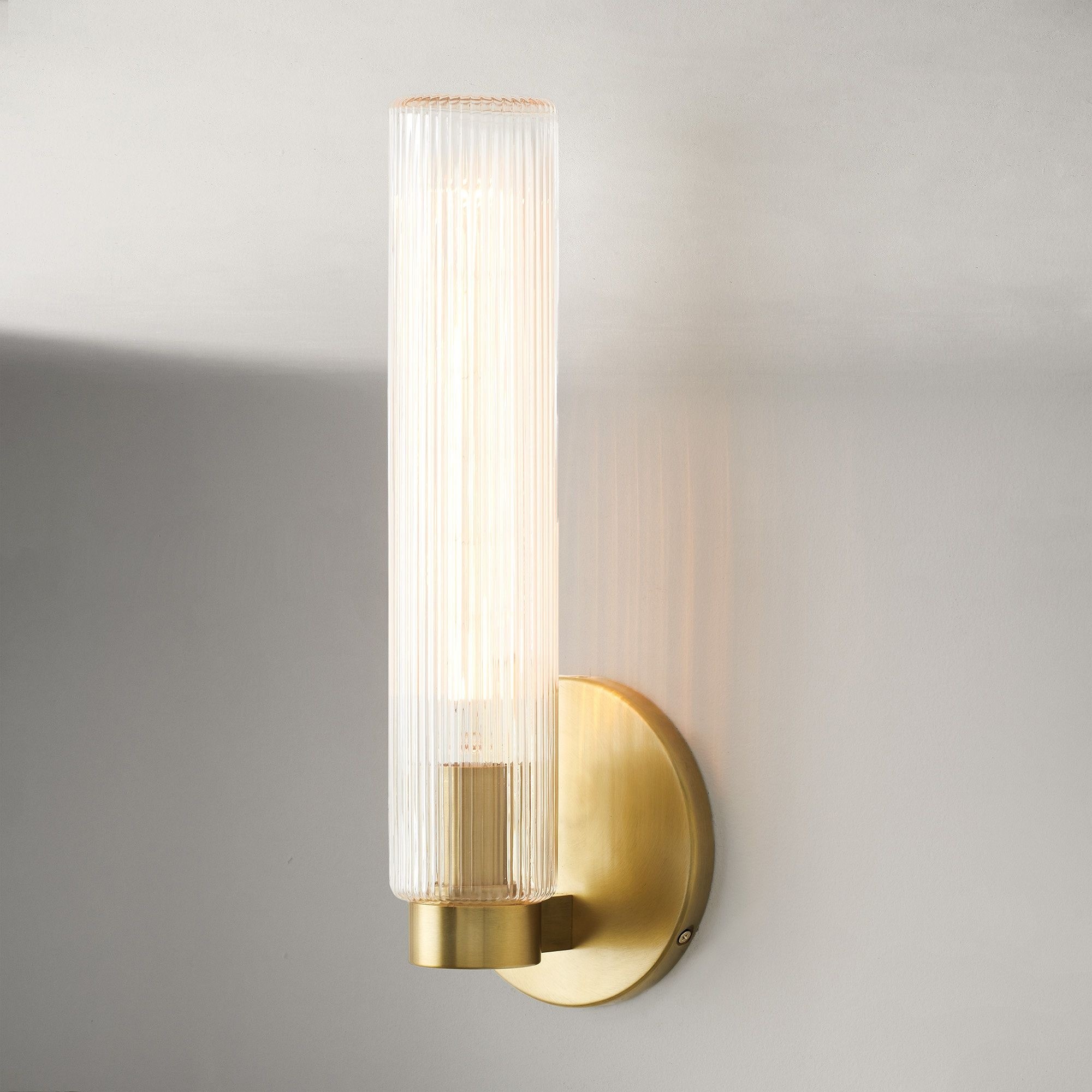 Rivora Fluted Glass Indoor Outdoor Sconce - Modern Wall Light for Home Decor T097