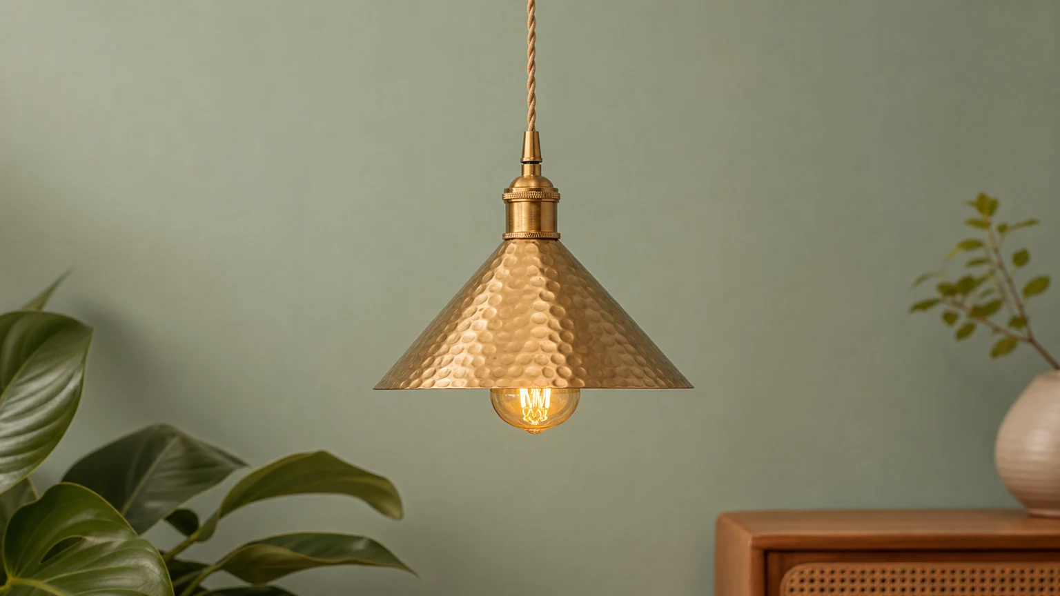 Nowoczesna lampa wisząca VEVIXA w ciepłej oprawie wnętrza