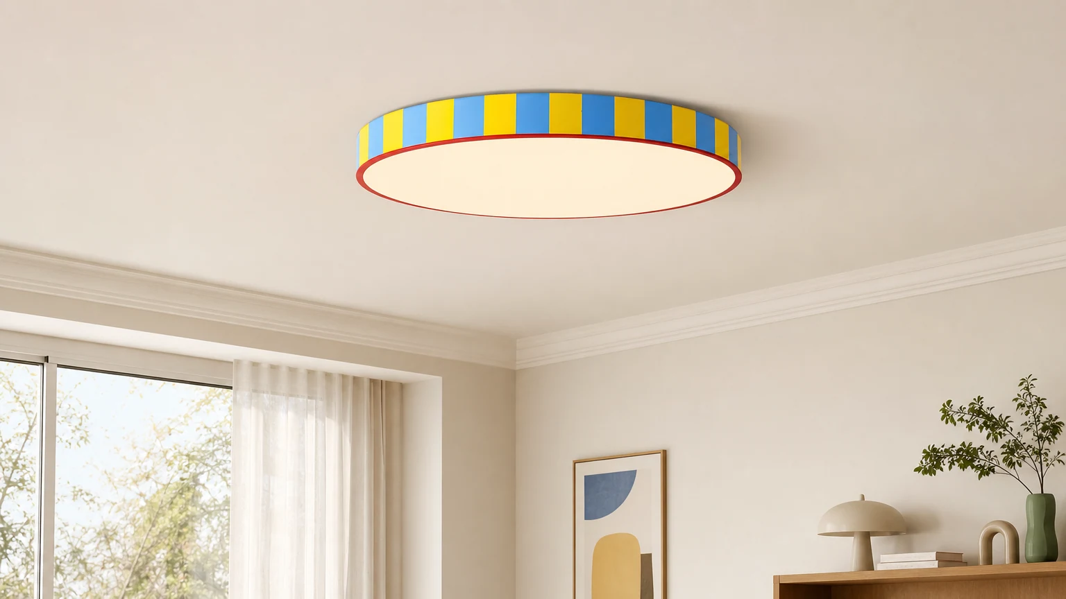Lampa Sufitowa Modulo Stripe D342 zamontowana w nowoczesnym pomieszczeniu