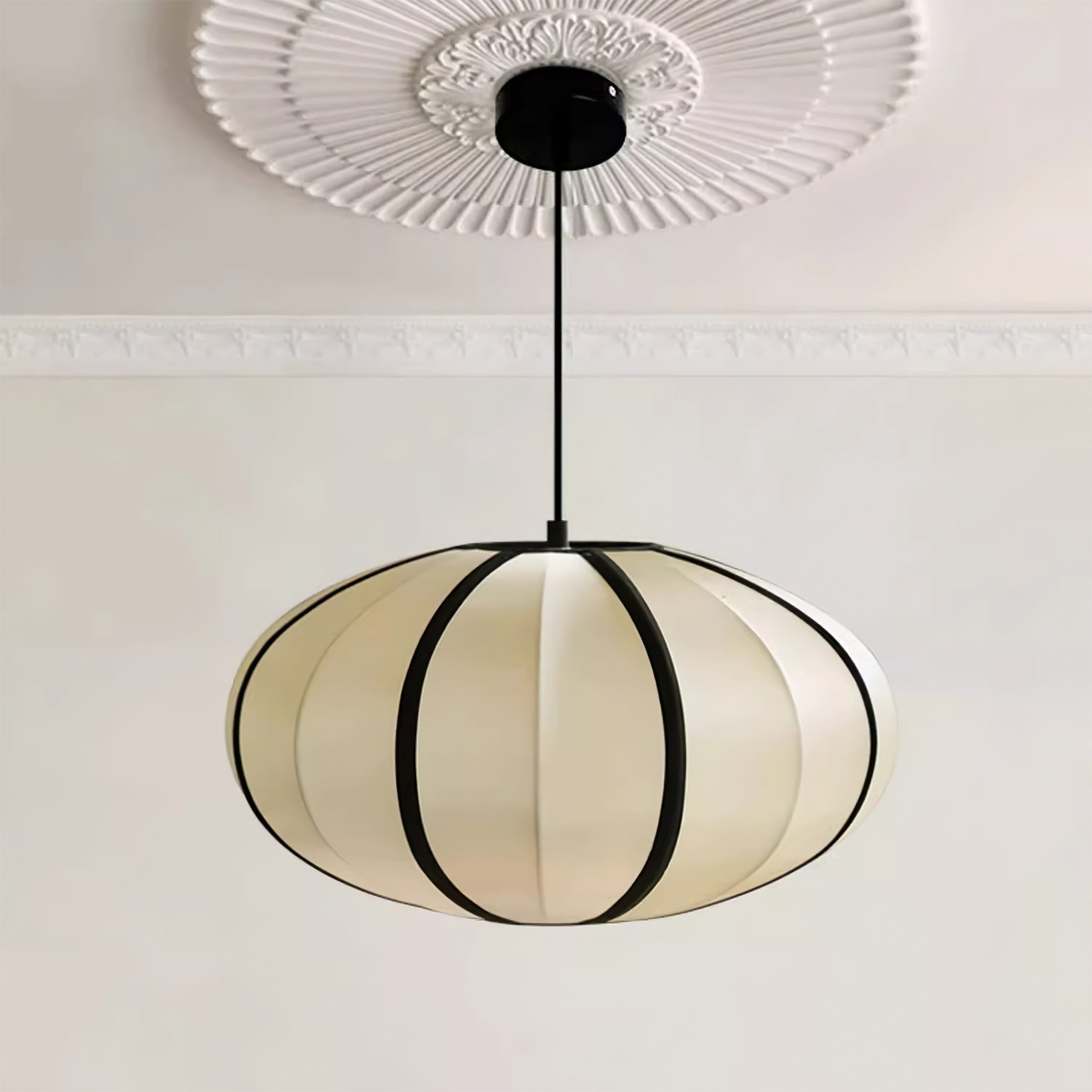 Vintage Silk Lantern Pendant Lamp M575