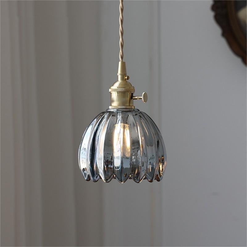 Japanese Retro Glass Flower Pendant Light S28