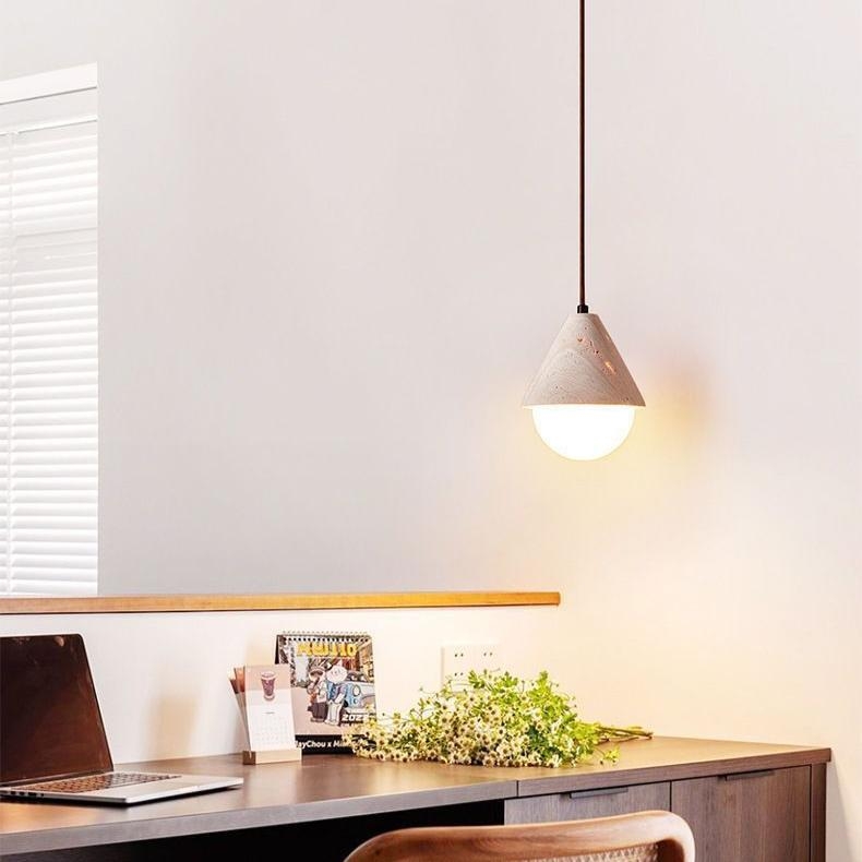 Yellow Travertine Cream Pendant Light D896
