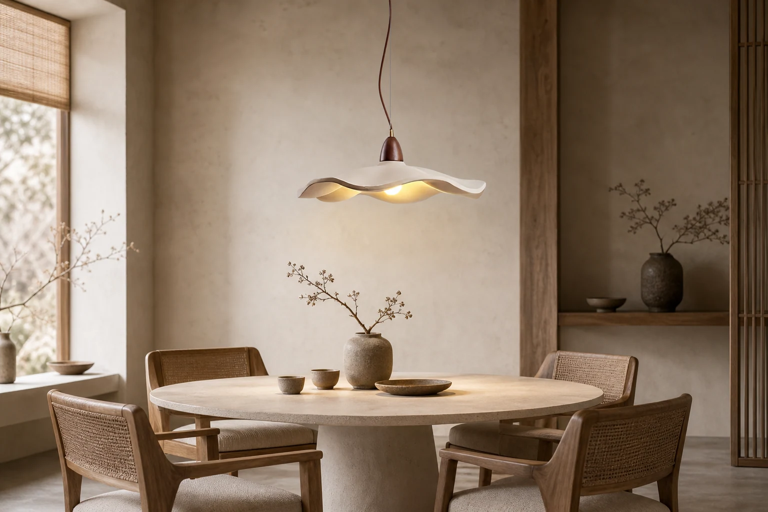 Lampa wisząca Cement Wave M80 w scenie lifestylowej