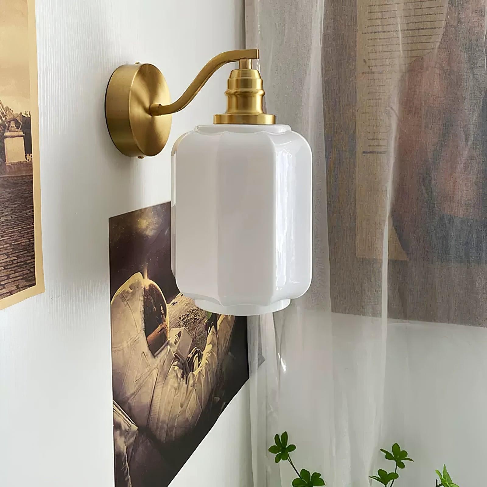 Retro Brass and Glass Wall Lamp M253