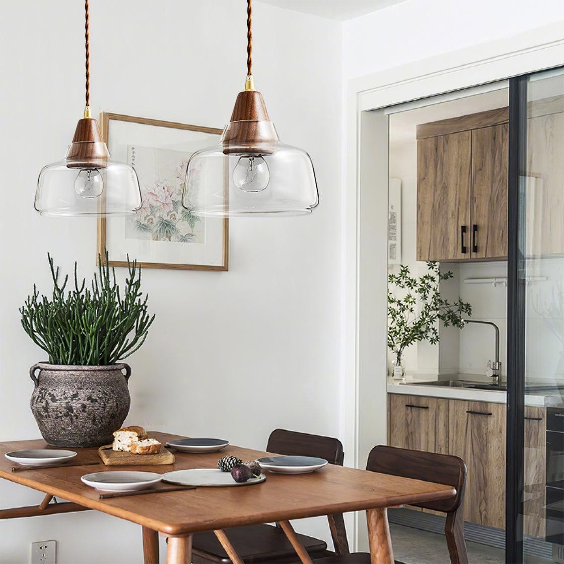 Walnut Glass Pendant Lamp M301