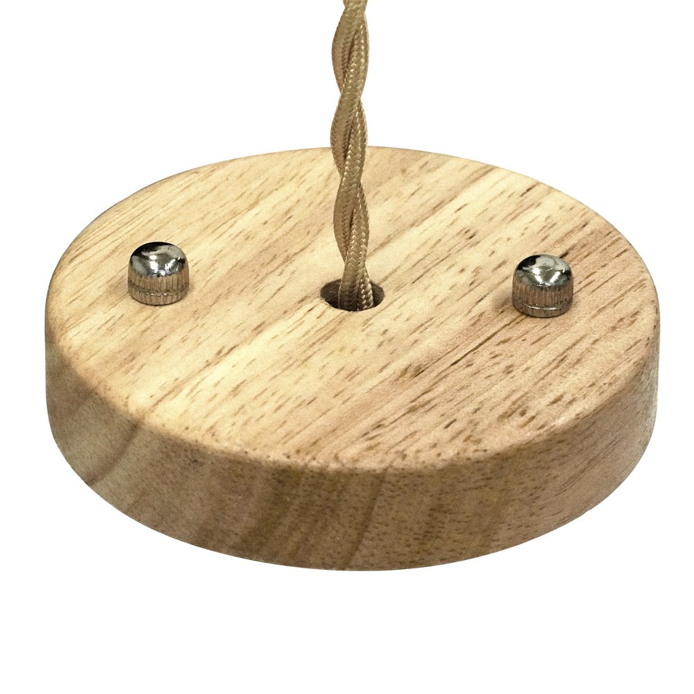 Dosel de madera y detalle de cordón trenzado