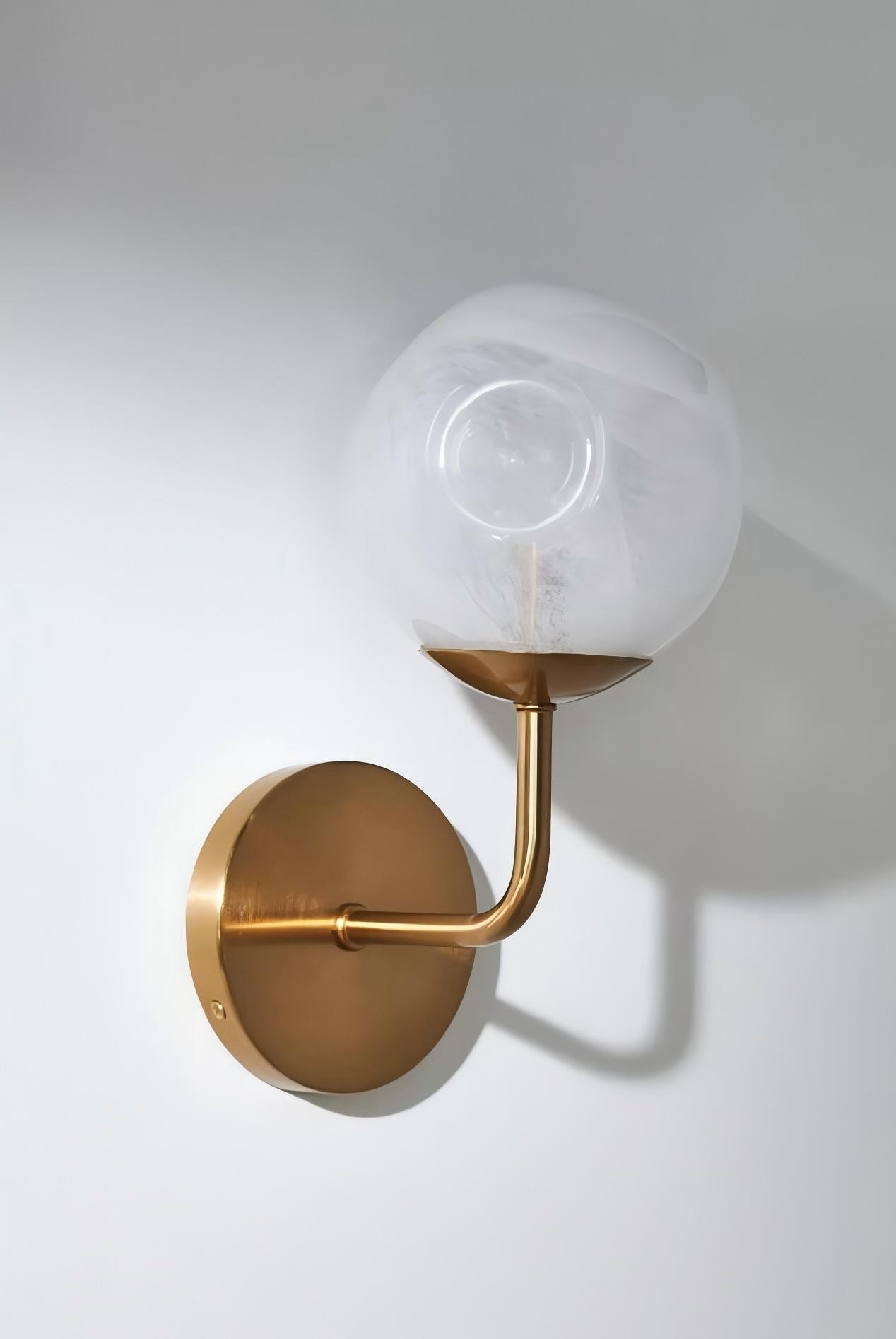 Pawrior Modern Organic Glass Sphere Wall Light - Nordic Cloud Design Wall Sconce T174