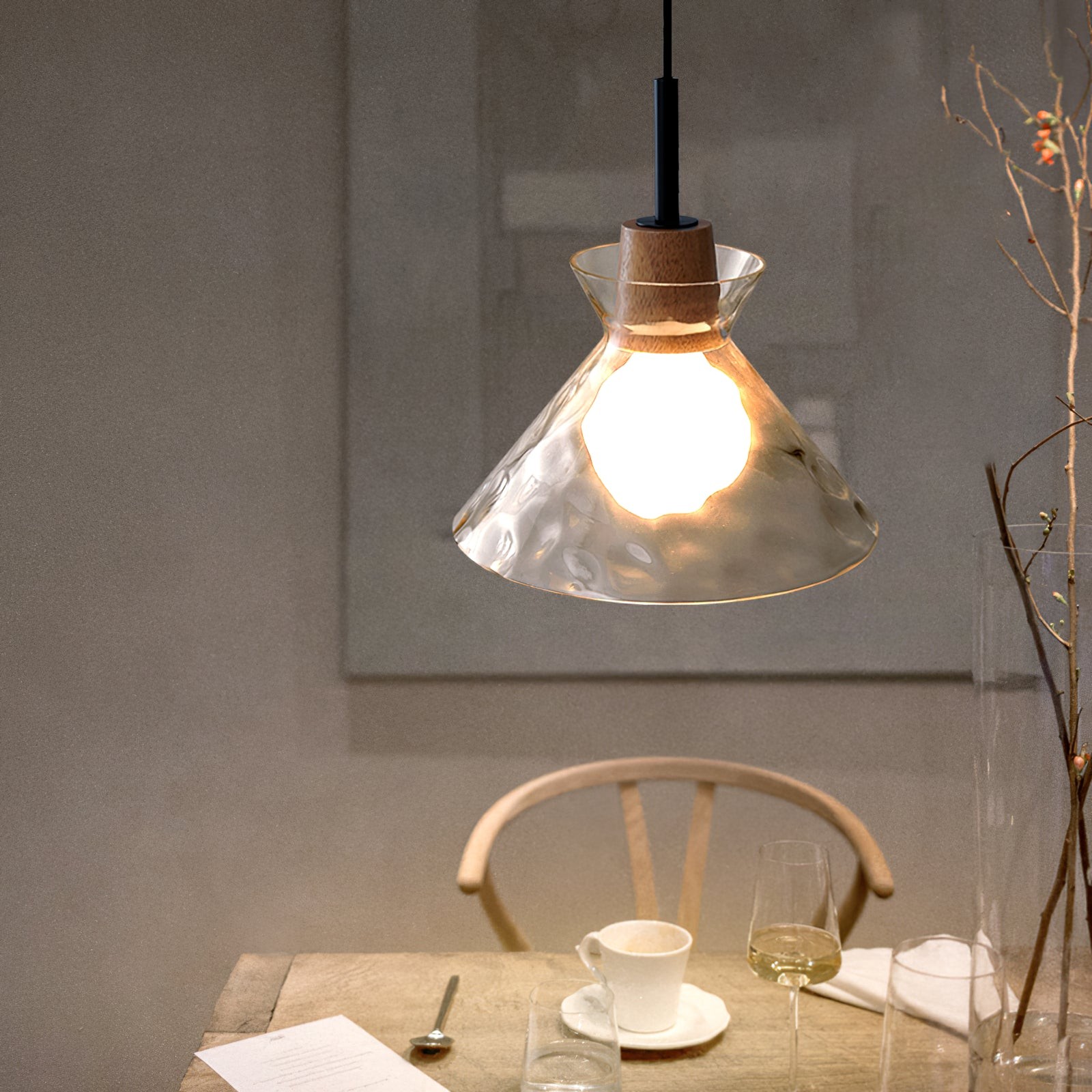 Modern Water Ripple Transparent Glass Pendant Lamp M116