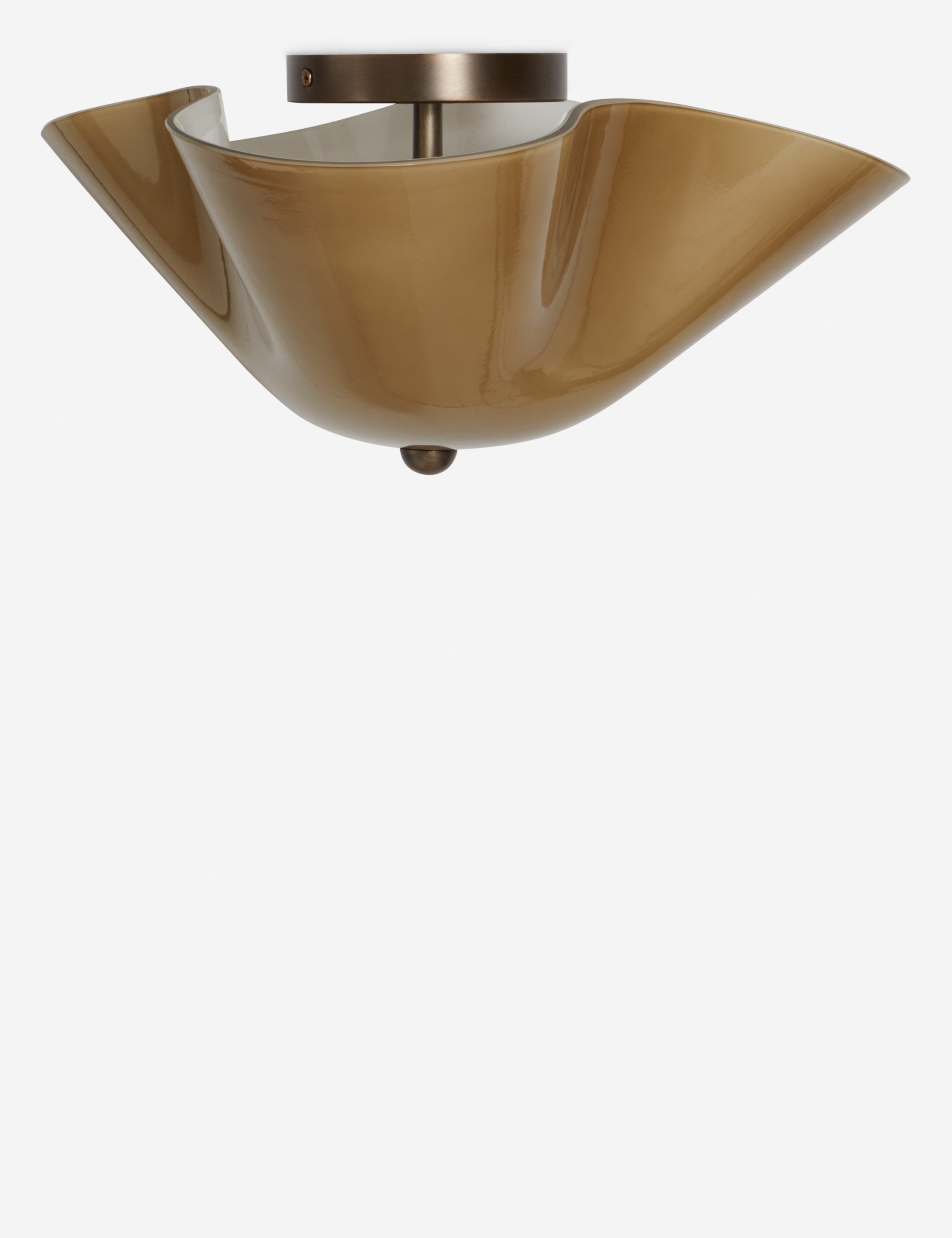 Bellina Glass Flush Mount Ceiling Light - Brass Accent Modern Fixture T283
