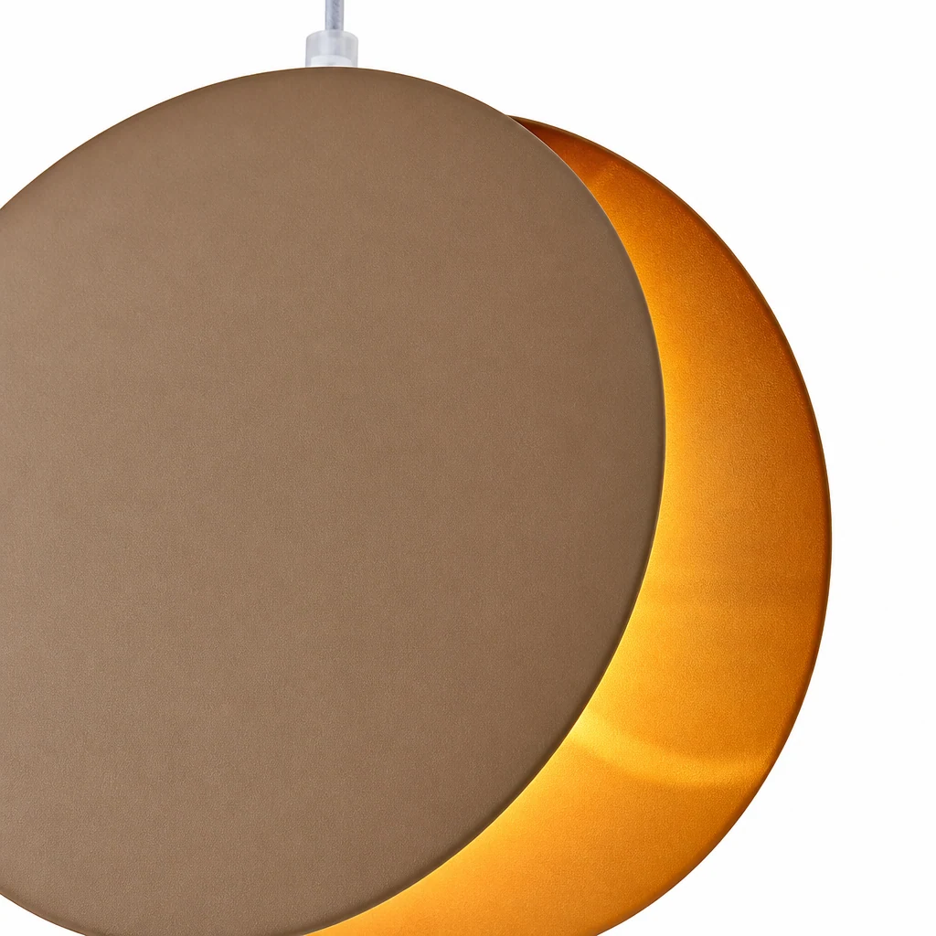 Close-up detail of the CRIMSON Circular Pendant Light painted metal finish