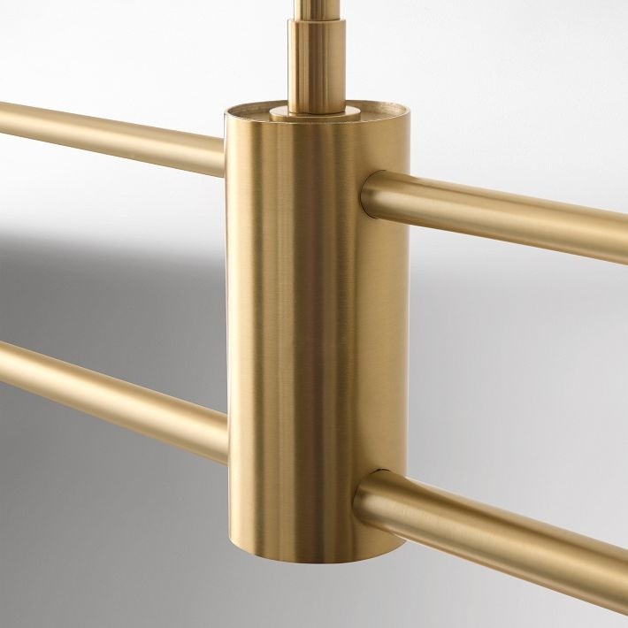 Calvor Adjustable Linear Chandelier – Porcelain & Bronze Pendant Light for Dining Rooms T126