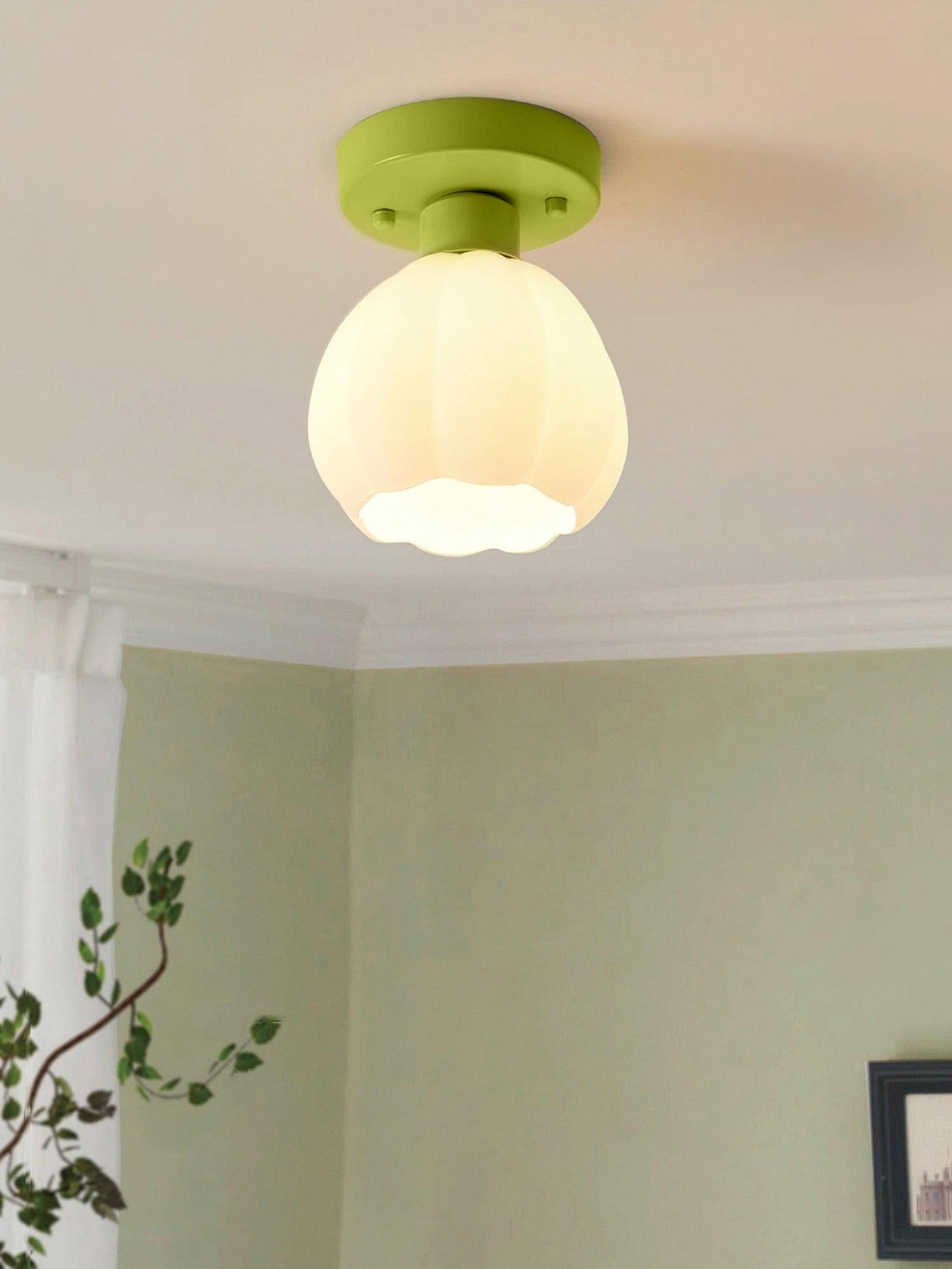 Flower Shaded Semi Flushmount Light M380