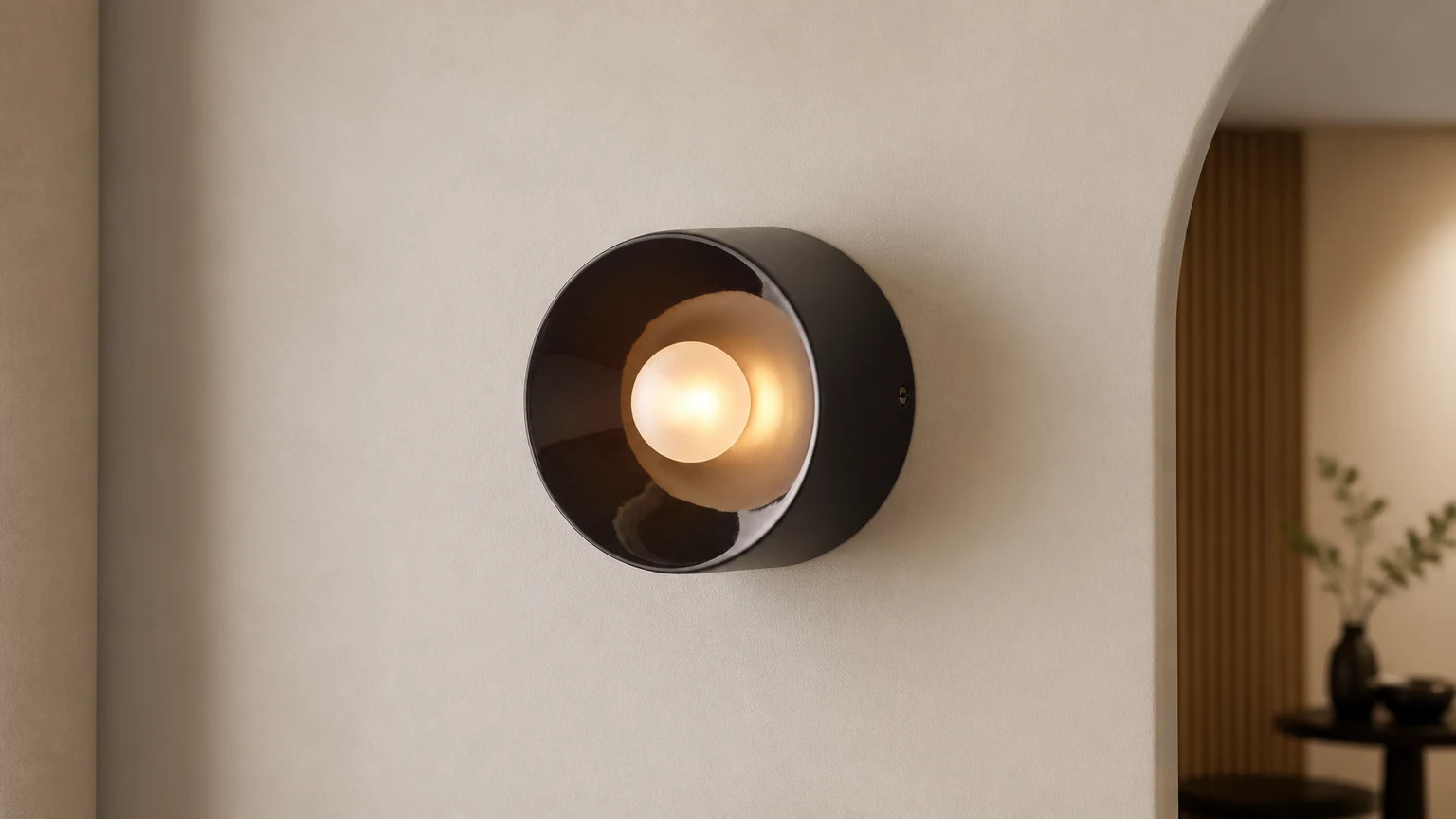 Dylan Bauhaus Minimalistyczny ceramiczny kinkiet D963 w nowoczesnym wnętrzu