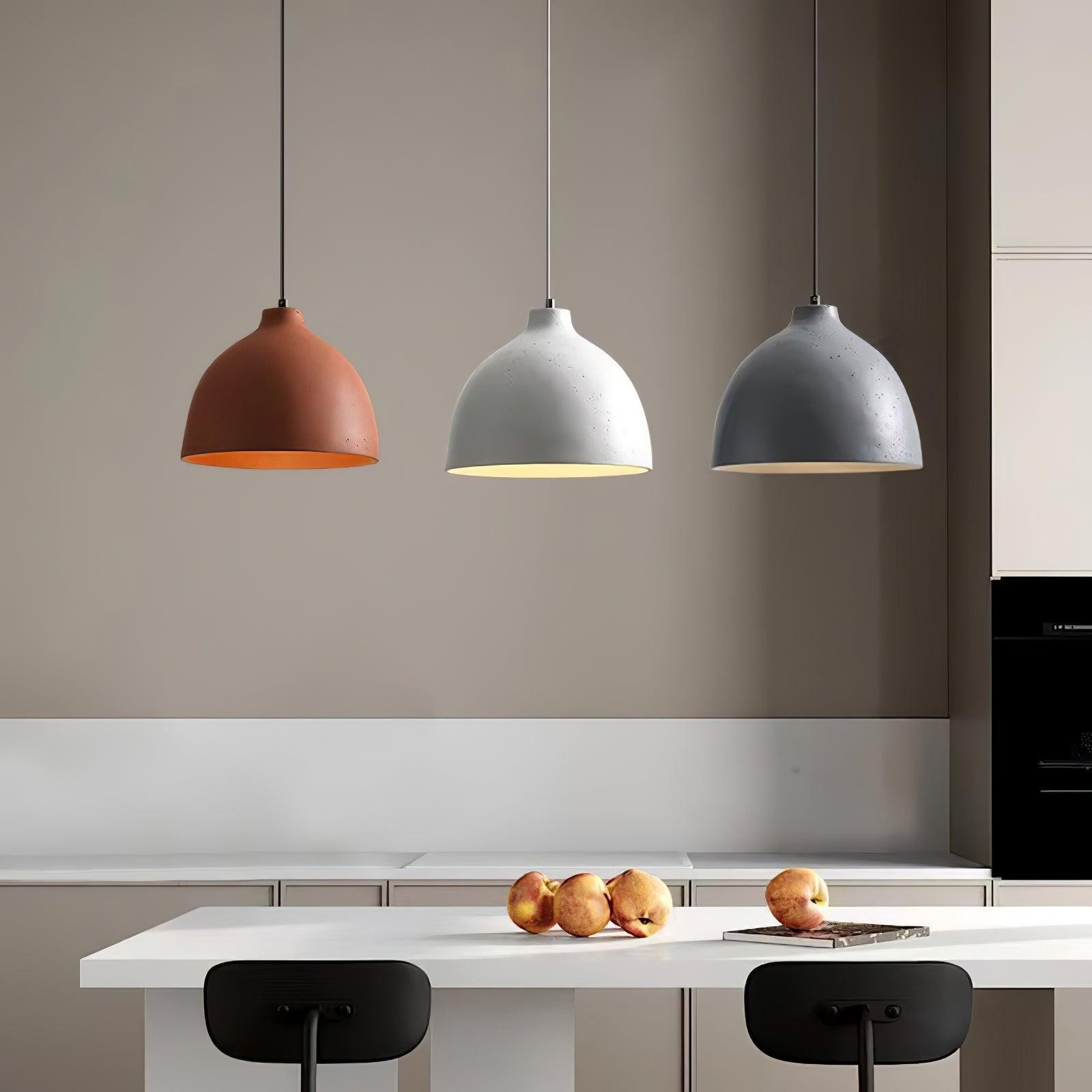 Modern Minimalist Industrial Resin Bowl LED Pendant Light M433