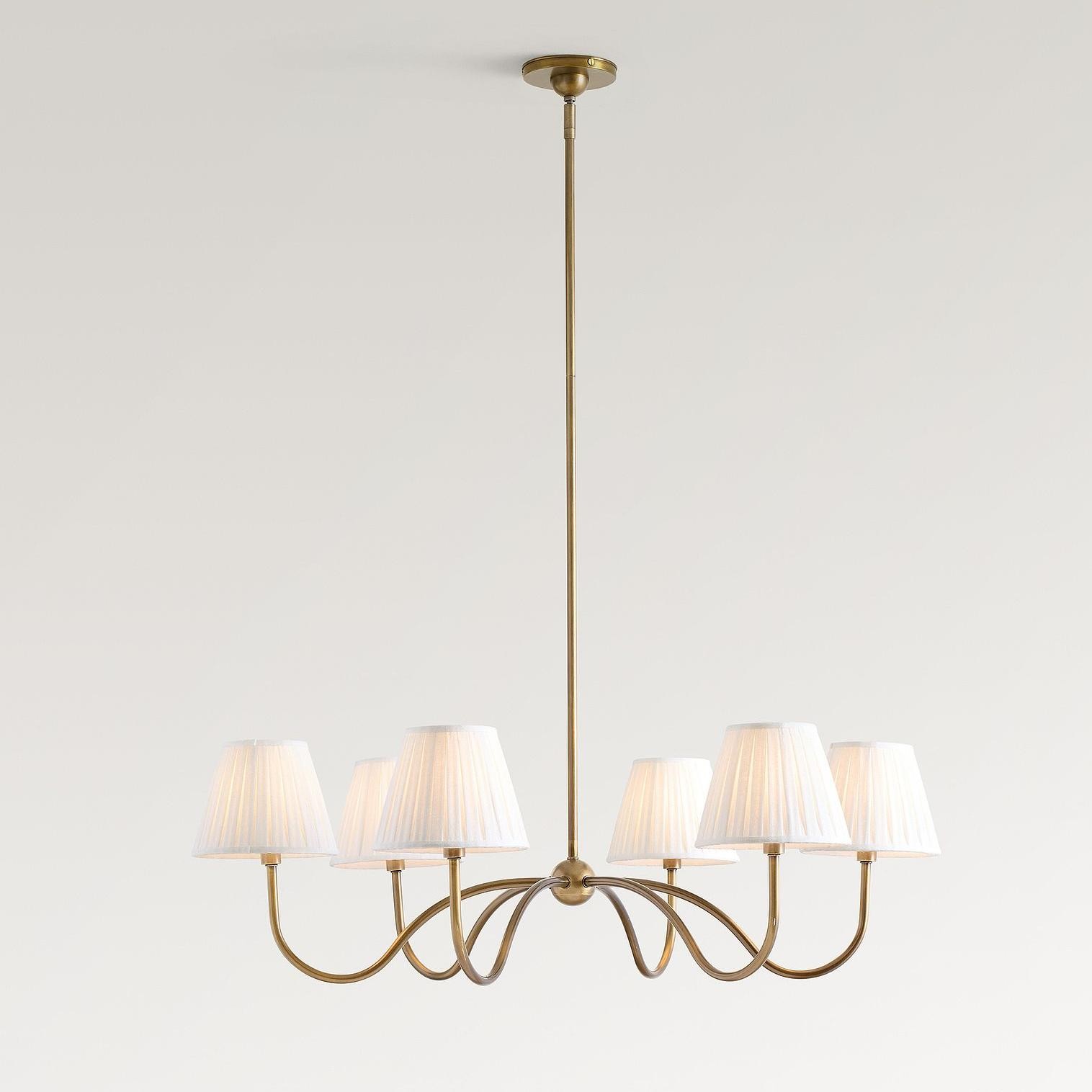 Luvora Modern Multi-Head Pleated Shade Chandelier - Stylish Fabric Ceiling Fixture T035