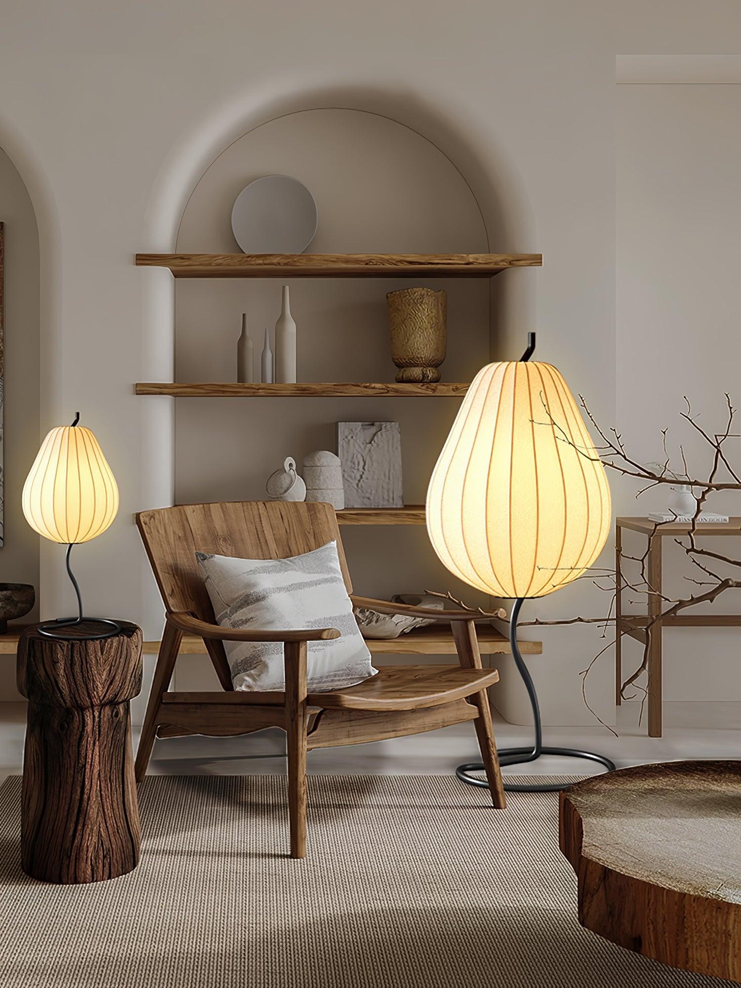 Pear-shaped Shite Floor Lamp Suitable For Living Room M35