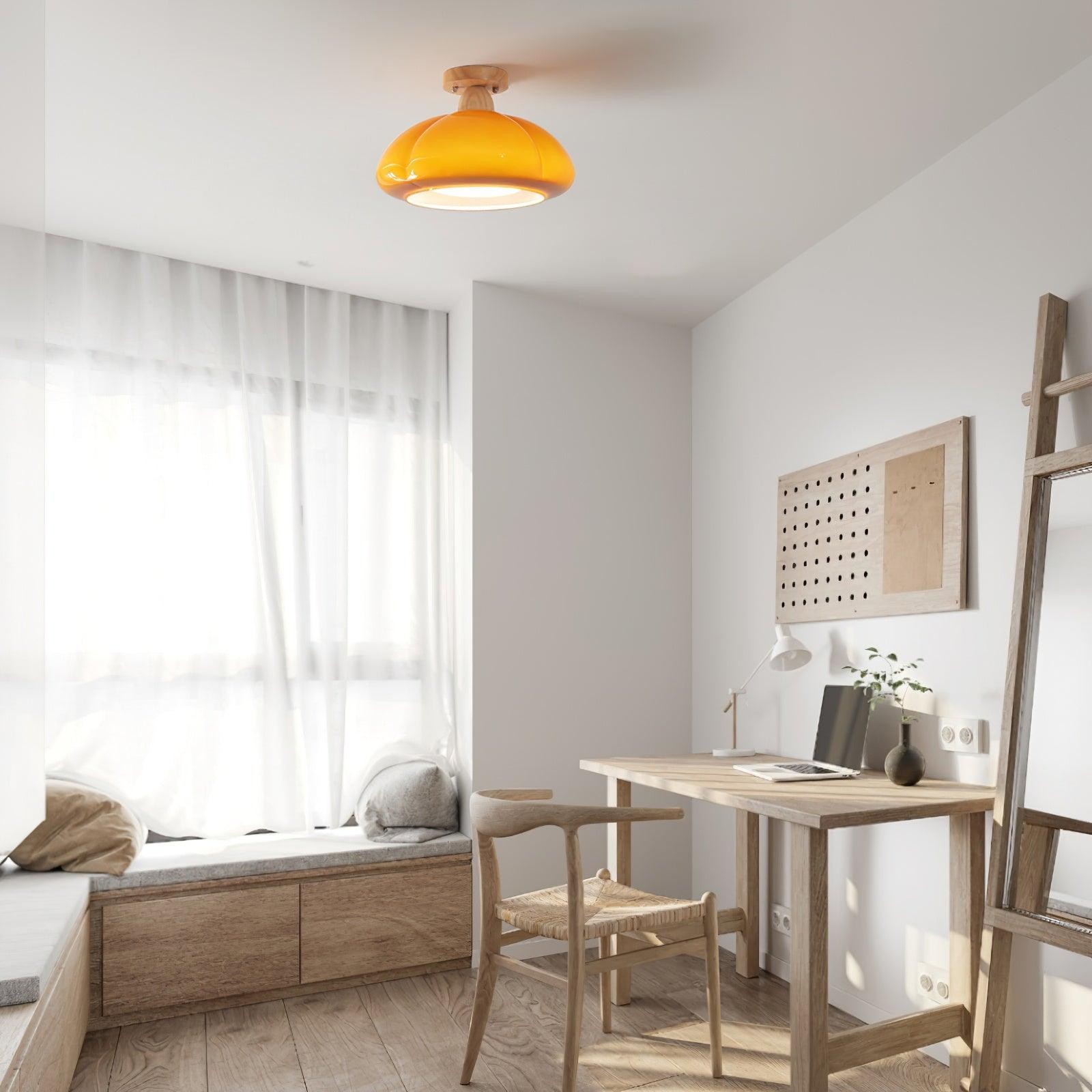 Pumpkin Glass Pendant Light For Kitchen M273