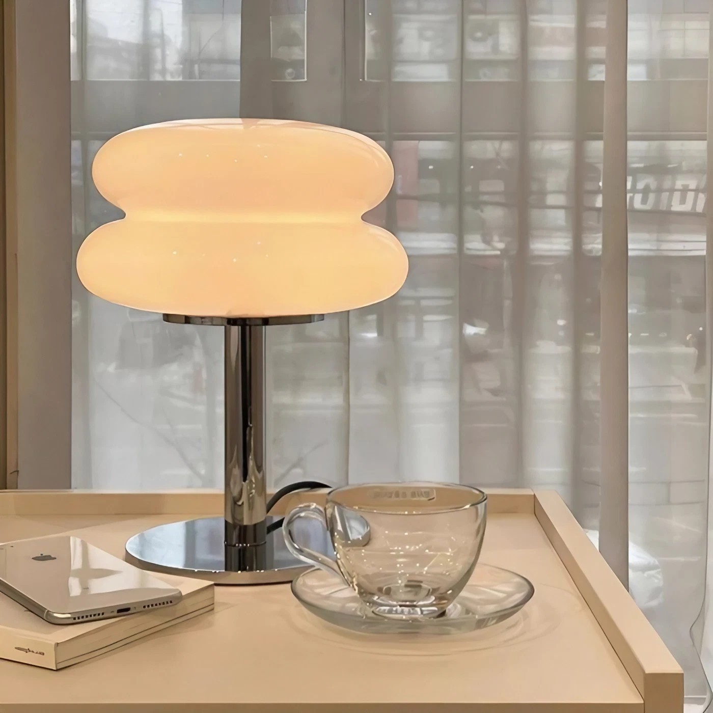 Bauhaus Lollipop Ripple Glass Table Lamp S18