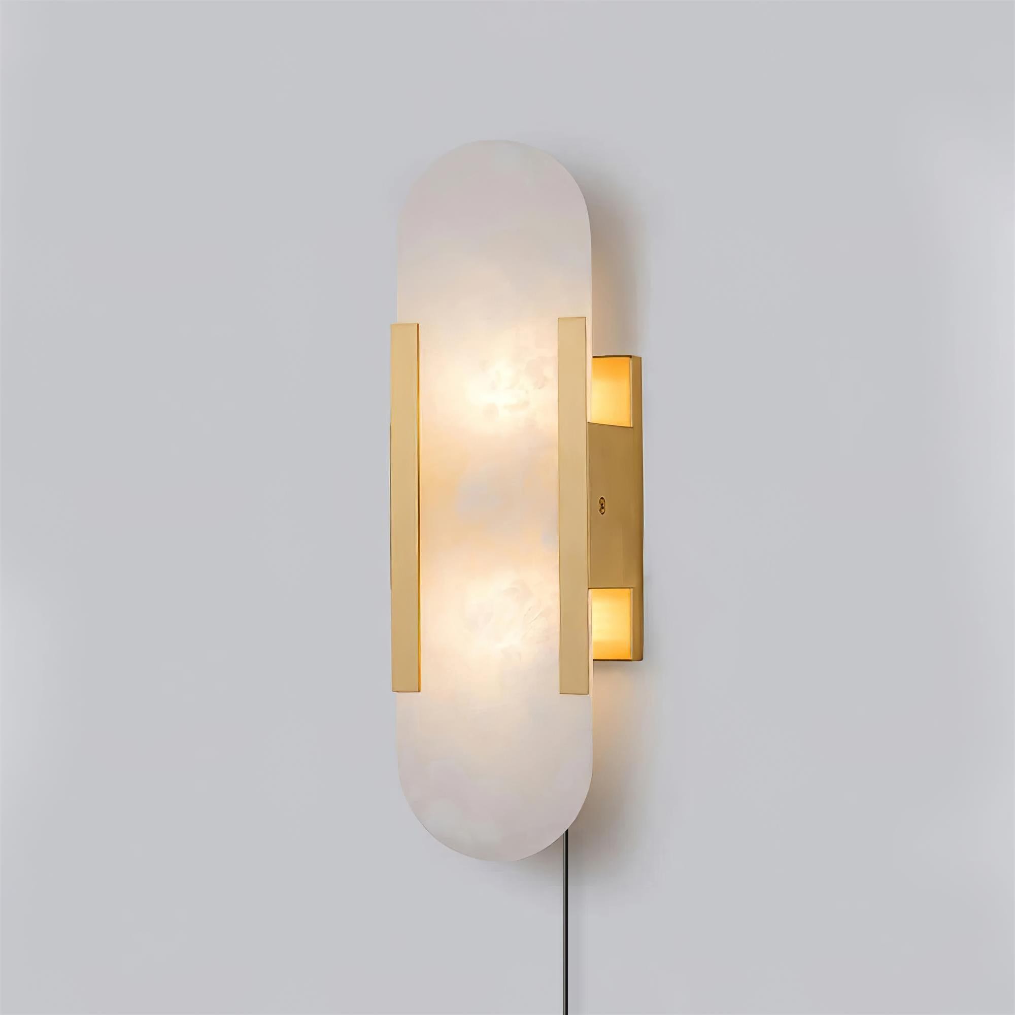 Alabaster Elongated Plug In Wall Lamp M237