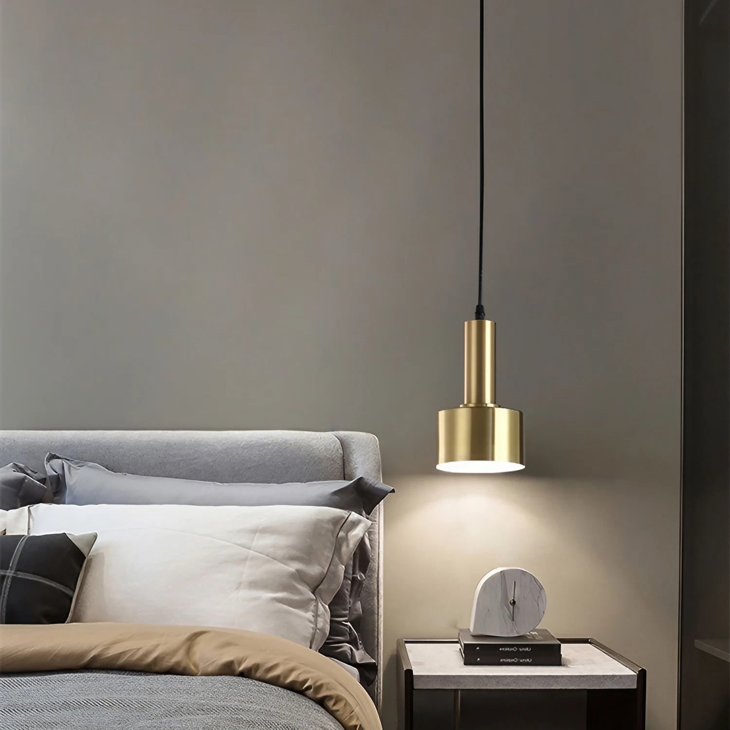Nordic Brass Bedroom Pendant Light Modern Bar Pendant Light S95